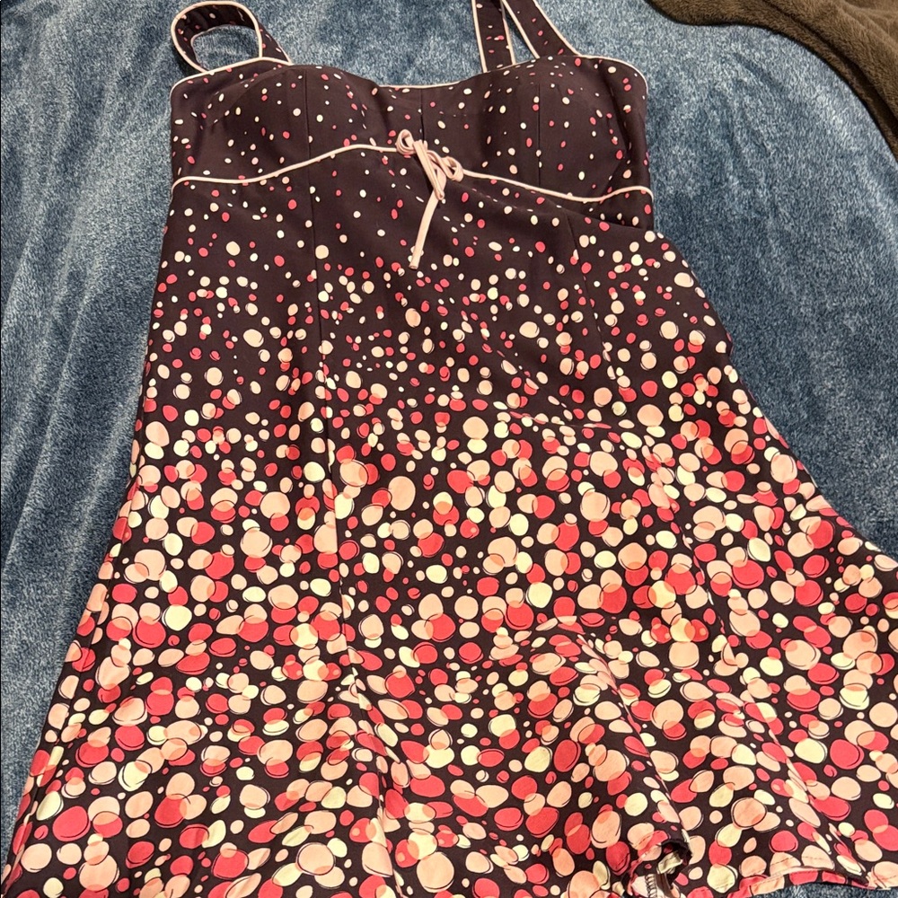 Madison Black and Pink Polka Dot Mini Dress